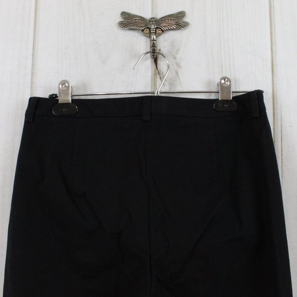 LL Bean Black Cotton Blend Regular Fit Cropped Dress Pants Size 6 Reg - Picture 6 of 9